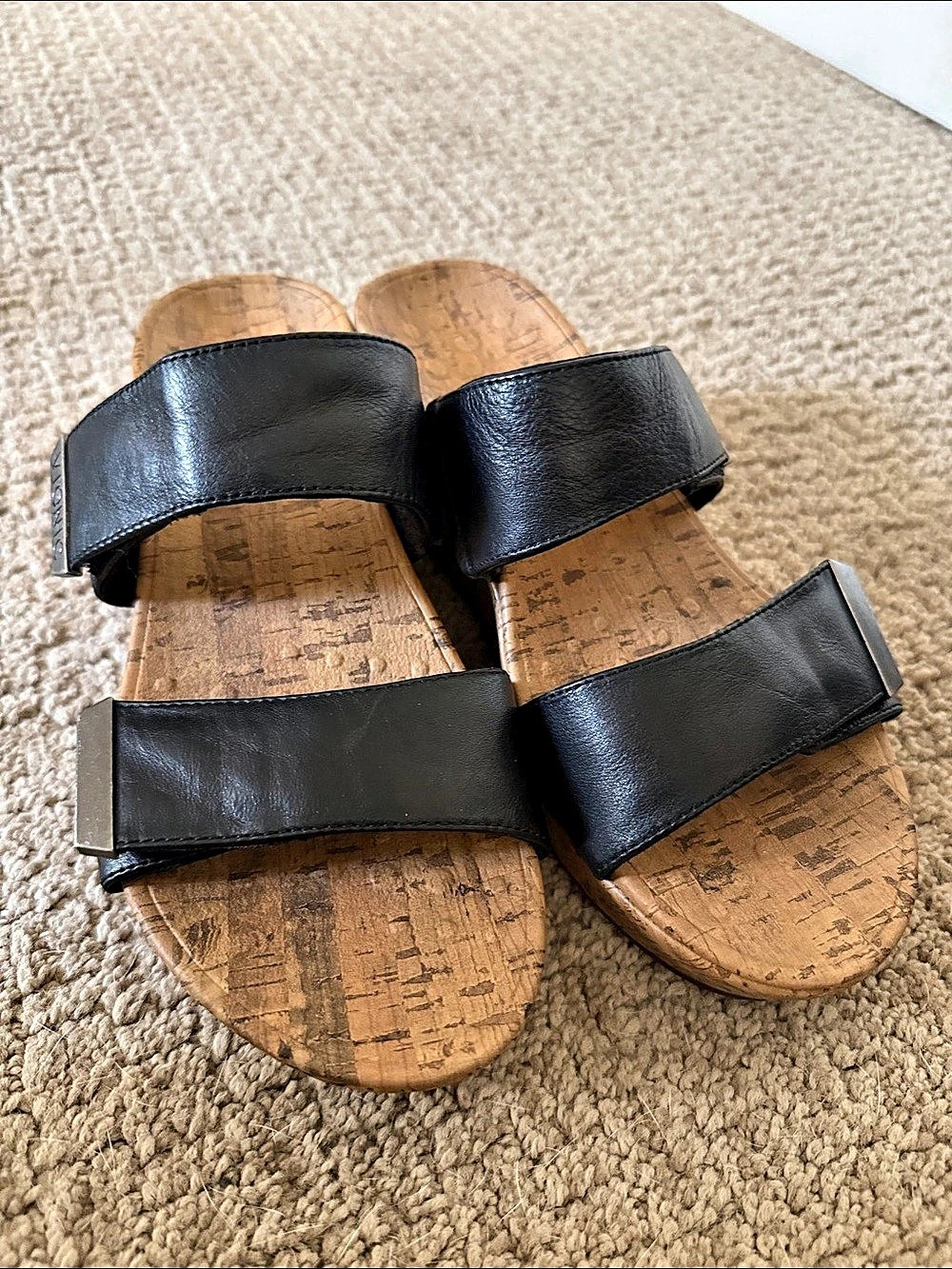 Vionic Dawn Wedge Slide Sandal Black & Brown